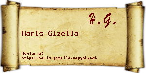 Haris Gizella névjegykártya